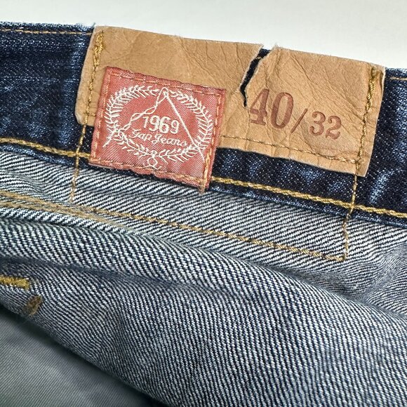 GAP 1969 Men's Jeans 40Wx32L Low Rise Straight Fit Blue Denim - Picture 3 of 10